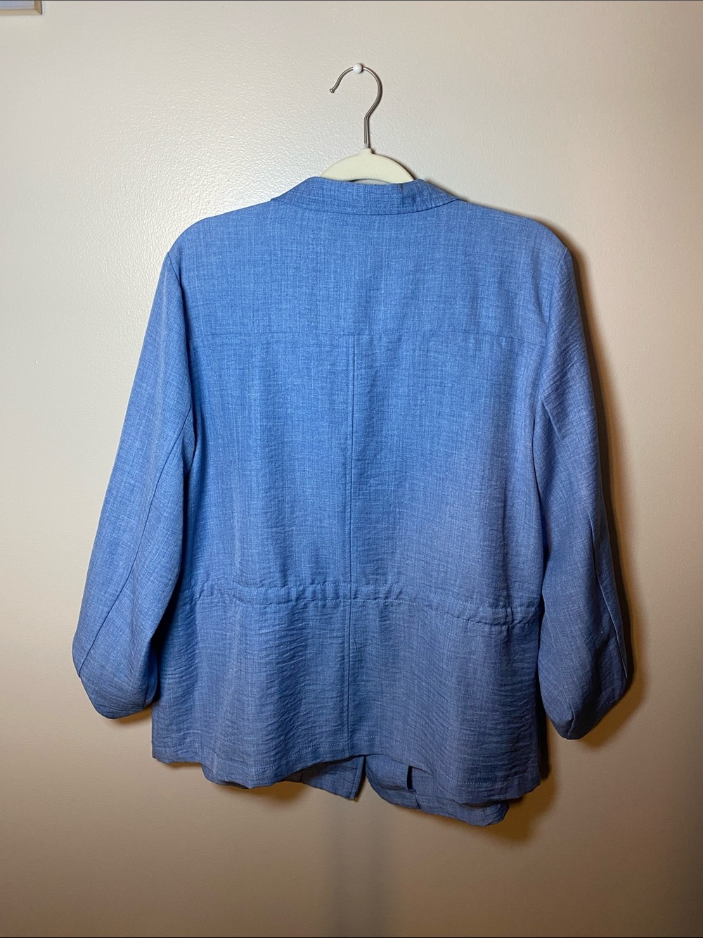 SOHO Light Blue Relaxed Utility Blazer XL Stretchy Lightweight - Picture 4 of 4